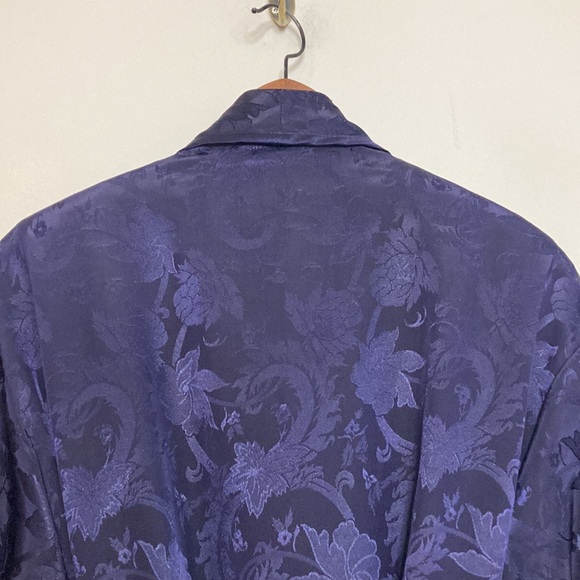 Vintage Victoria's Secret Robe Womens Small Purple Satin Paisley Dressing Gown - Picture 6 of 16